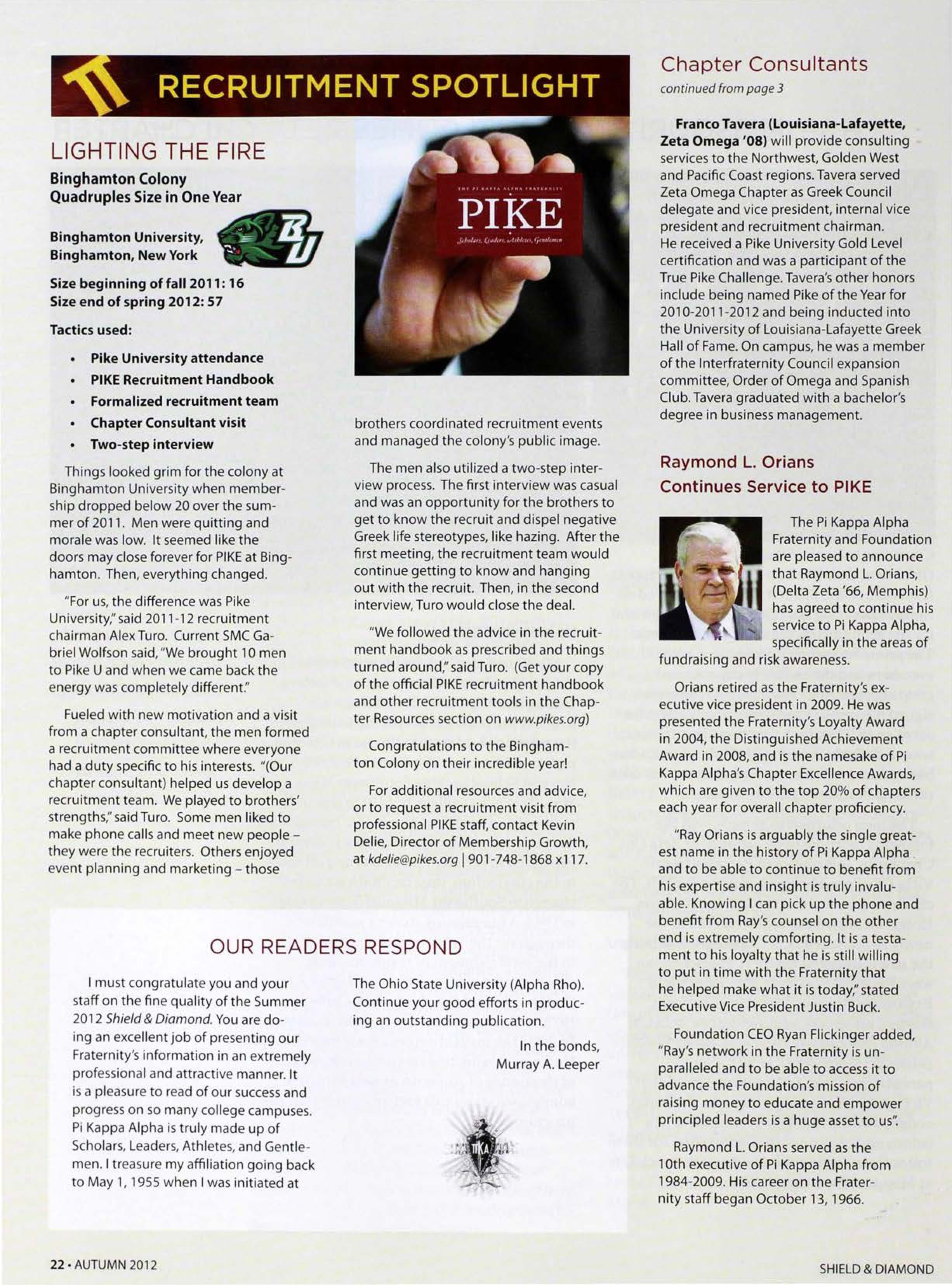 Raymond L. Orians Continue Services To Pike